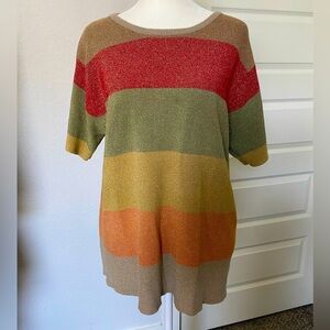 Vintage Colorblock Shimmer Top